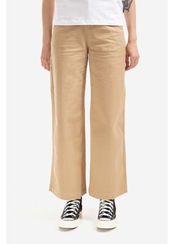 Converse spodnie Wide Leg Carpenter damskie kolor brązowy szerokie high waist 10022968.A02-BROWN ze sklepu PRM w kategorii Spodnie damskie - zdjęcie 161410732