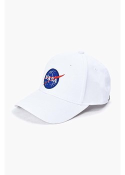 Alpha Industries czapka z daszkiem bawełniana NASA Cap kolor biały z aplikacją 186903.09-BIALY ze sklepu PRM w kategorii Czapki z daszkiem męskie - zdjęcie 161411583