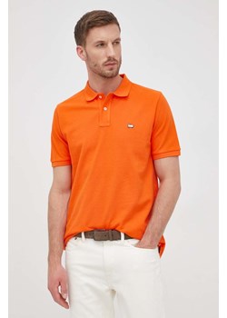 Woolrich polo bawełniane kolor pomarańczowy gładki CFWOPO0032MRUT2931-6098 ze sklepu PRM w kategorii T-shirty męskie - zdjęcie 161412083