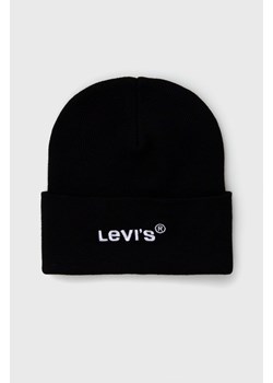 Levi's Czapka kolor czarny D5548.0006-59 ze sklepu PRM w kategorii Czapki zimowe damskie - zdjęcie 161412420