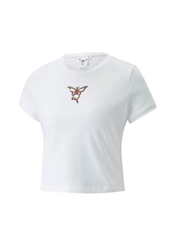 Puma T-shirt x Dua Lipa 534737 damski kolor biały 534737-01 ze sklepu PRM w kategorii Bluzki damskie - zdjęcie 161412474