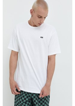 Vans t-shirt bawełniany kolor biały gładki VN0A49R7WHT1-WHITE ze sklepu PRM w kategorii T-shirty męskie - zdjęcie 161412750