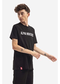 Alpha Industries t-shirt bawełniany RBF Moto kolor czarny z nadrukiem 116512.03-CZARNY ze sklepu PRM w kategorii T-shirty męskie - zdjęcie 161412782