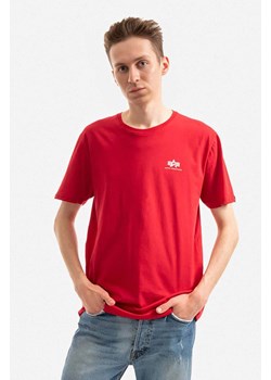 Alpha Industries t-shirt bawełniany Backprint kolor czerwony z nadrukiem 128507.328-CZERWONY ze sklepu PRM w kategorii T-shirty męskie - zdjęcie 161413043