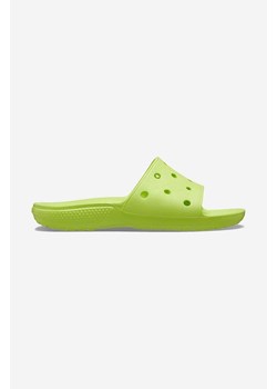 Crocs klapki Classic Slide damskie kolor zielony 206121.LIMEADE-LIME ze sklepu PRM w kategorii Klapki damskie - zdjęcie 161413452