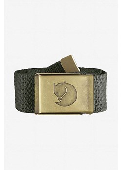 Fjallraven pasek Canvas Brass Belt kolor zielony F77297.032-32 ze sklepu PRM w kategorii Paski damskie - zdjęcie 161414011