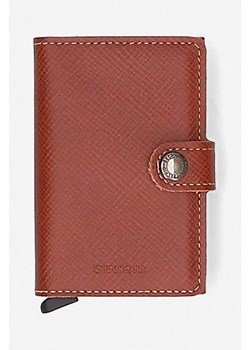 Secrid portfel skórzany kolor brązowy  Miniwallet Saffiano Msa-Caramel MSa.Caramel-Caramel ze sklepu PRM w kategorii Portfele damskie - zdjęcie 161414052