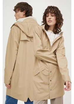 Rains kurtka przeciwdeszczowa 12020 Long Jacket kolor beżowy przejściowa 12020.24-24Sand ze sklepu PRM w kategorii Kurtki damskie - zdjęcie 161414161