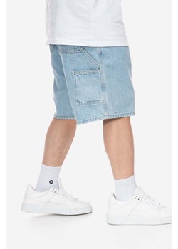 Carhartt WIP szorty jeansowe bawełniane Single Knee Short kolor niebieski I032026-BLUESTONE ze sklepu PRM w kategorii Spodenki męskie - zdjęcie 161414650