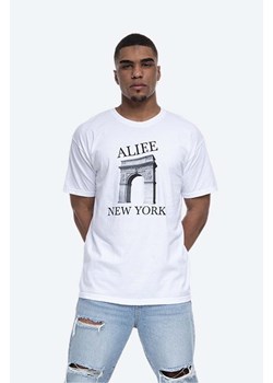 Alife t-shirt bawełniany Washington Square kolor czarny wzorzysty ALISS20-48 WHITE/BLACK ALISS20.48-WHITE.BL ze sklepu PRM w kategorii T-shirty męskie - zdjęcie 161414894