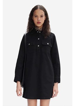 A.P.C. sukienka jeansowa Robe Mia kolor czarny mini prosta COFBV.F05878-BLACKWASHE ze sklepu PRM w kategorii Sukienki - zdjęcie 161415051