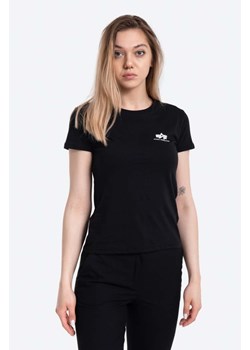 Alpha Industries t-shirt bawełniany Basic kolor czarny 196054.03-CZARNY ze sklepu PRM w kategorii Bluzki damskie - zdjęcie 161415142