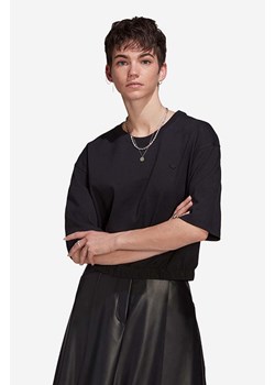 adidas Originals t-shirt bawełniany kolor czarny gładki HM1797-CZARNY ze sklepu PRM w kategorii Bluzki damskie - zdjęcie 161415150