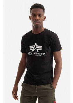 Alpha Industries t-shirt bawełniany Basic T-Shirt kolor czarny z nadrukiem 100501.03 ze sklepu PRM w kategorii T-shirty męskie - zdjęcie 161415382