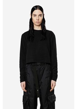Rains bluza Fleece W Sweatshirt 18090 damska kolor czarny gładka 18090.BLACK ze sklepu PRM w kategorii Bluzy damskie - zdjęcie 161415872