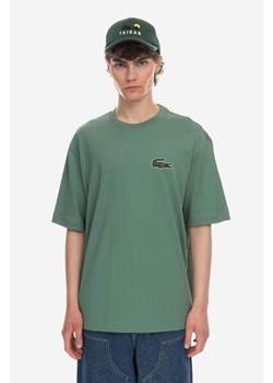 Lacoste t-shirt bawełniany kolor zielony z aplikacją (puste) ze sklepu PRM w kategorii T-shirty męskie - zdjęcie 161416433