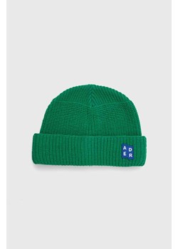 Ader Error czapka wełniana kolor zielony wełniana ze sklepu PRM w kategorii Czapki zimowe damskie - zdjęcie 161417030
