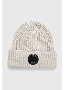 C.P. Company czapka wełniana kolor szary z grubej dzianiny wełniana ze sklepu PRM w kategorii Czapki zimowe damskie - zdjęcie 161417551