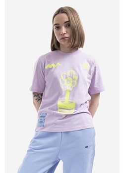 MCQ t-shirt bawełniany kolor fioletowy 624665RSJ756004-PURPLE ze sklepu PRM w kategorii Bluzki damskie - zdjęcie 161417714