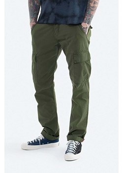 Alpha Industries spodnie bawełniane Agent Pant kolor zielony proste 158205.142 ze sklepu PRM w kategorii Spodnie męskie - zdjęcie 161417810