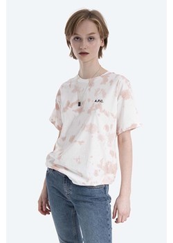 A.P.C. t-shirt bawełniany Cassie kolor beżowy COEJN.F26954-ROSE ze sklepu PRM w kategorii Bluzki damskie - zdjęcie 161417851