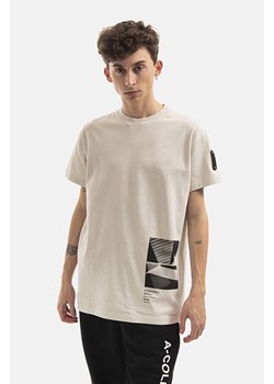 A-COLD-WALL* t-shirt bawełniany Scan T-shirt kolor beżowy z nadrukiem ACWMTS074.-BONE ze sklepu PRM w kategorii T-shirty męskie - zdjęcie 161417871