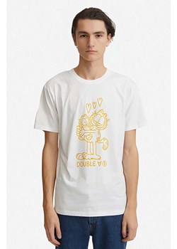 Wood Wood t-shirt bawełniany X Garfield Ace kolor biały z nadrukiem 30045703.2222-WHITE ze sklepu PRM w kategorii T-shirty męskie - zdjęcie 161417891