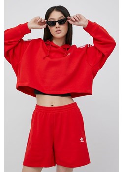 adidas Originals bluza Adicolor HC2017 damska kolor czerwony z kapturem z aplikacją HC2017-VIRED ze sklepu PRM w kategorii Bluzy damskie - zdjęcie 161418072
