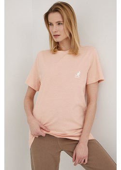 Kangol t-shirt bawełniany kolor różowy KLEU006.D-115 ze sklepu PRM w kategorii Bluzki damskie - zdjęcie 161418131