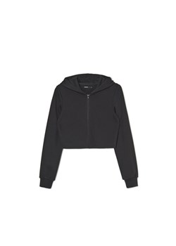Cropp - Czarna rozpinana bluza z kapturem - czarny ze sklepu Cropp w kategorii Bluzy damskie - zdjęcie 161418943