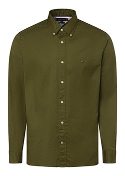Tommy Hilfiger Koszula męska Mężczyźni Regular Fit Bawełna oliwkowy jednolity ze sklepu vangraaf w kategorii Koszule męskie - zdjęcie 161421523