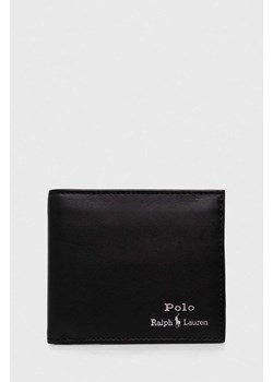 Polo Ralph Lauren portfel skórzany męski kolor czarny ze sklepu ANSWEAR.com w kategorii Portfele męskie - zdjęcie 161426893