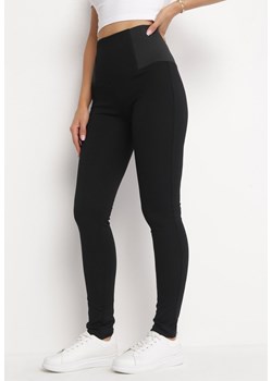 Czarne Legginsy z Szeroką Wysoką Talią Patriotti ze sklepu Born2be Odzież w kategorii Spodnie damskie - zdjęcie 161438323