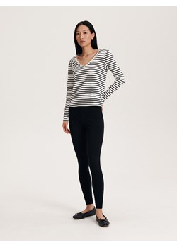 Reserved - Bawełniane legginsy - czarny ze sklepu Reserved w kategorii Spodnie damskie - zdjęcie 161439874