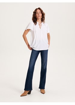 Reserved - Bluzka z wiskozy - biały ze sklepu Reserved w kategorii Bluzki damskie - zdjęcie 161440413