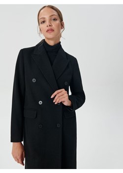 Sinsay - Płaszcz dwurzędowy - czarny ze sklepu Sinsay w kategorii Płaszcze damskie - zdjęcie 161448504