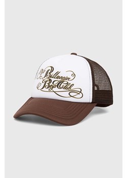 Billionaire Boys Club czapka z daszkiem kolor brązowy z nadrukiem ze sklepu PRM w kategorii Czapki z daszkiem męskie - zdjęcie 161450304