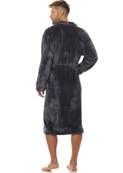 Szlafrok męski z kołnierzem w kolorze grafitowym 2111 Luca, Kolor grafitowy, Rozmiar M, L&amp;L ze sklepu Primodo w kategorii Szlafroki męskie - zdjęcie 161451611