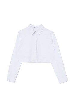Cropp - Biała krótka koszula - biały ze sklepu Cropp w kategorii Koszule damskie - zdjęcie 161453550