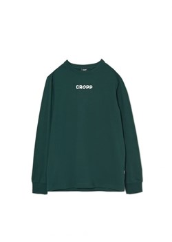 Cropp - Ciemnozielona koszulka longsleeve z nadrukiem - zielony ze sklepu Cropp w kategorii T-shirty męskie - zdjęcie 161467062