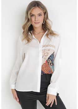 Biała Koszula z Nadrukiem Teressae ze sklepu Born2be Odzież w kategorii Koszule damskie - zdjęcie 161468430