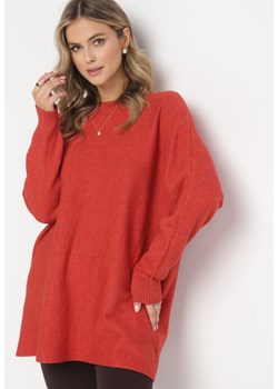 Czerwony Sweter z Długim Rękawem Shi ze sklepu Born2be Odzież w kategorii Swetry damskie - zdjęcie 161470631