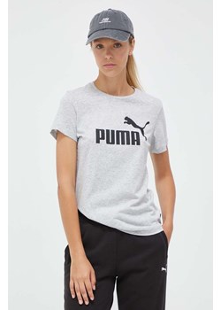 Puma t-shirt bawełniany kolor szary ze sklepu ANSWEAR.com w kategorii Bluzki damskie - zdjęcie 161474164