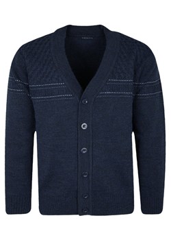 Kardigan, Granatowy Sweter Wełniany Zapinany na Guziki, Elegancki, Męski -TRIKKO SWKOWtrikkoH249lacivert ze sklepu JegoSzafa.pl w kategorii Swetry męskie - zdjęcie 161475333