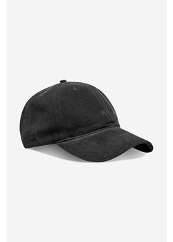 Wood Wood czapka z daszkiem sztruksowa Low profile corduroy cap kolor czarny gładka 12130810.9016 ze sklepu PRM w kategorii Czapki z daszkiem damskie - zdjęcie 161476491