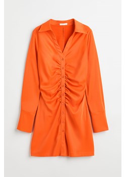 H & M - Drapowana sukienka z krepy - Pomarańczowy ze sklepu H&M w kategorii Sukienki - zdjęcie 161482892