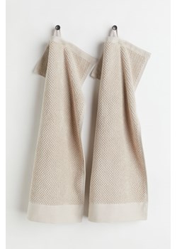 H & M - Ręcznik frotte dla gości 2-pak - Beżowy ze sklepu H&M w kategorii Ręczniki - zdjęcie 161512733