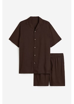 H & M - Piżama z lyocellu Regular Fit - Brązowy ze sklepu H&M w kategorii Piżamy damskie - zdjęcie 161515541