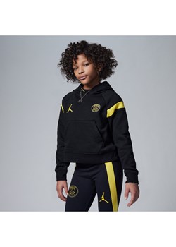 Bluza z kapturem dla dużych dzieci Jordan Paris Saint-Germain Fleece Hoodie - Czerń ze sklepu Nike poland w kategorii Bluzy chłopięce - zdjęcie 161520292