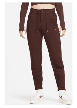 Damskie spodnie z dzianiny dresowej z wysokim stanem Nike Sportswear Modern Fleece - Brązowy ze sklepu Nike poland w kategorii Spodnie damskie - zdjęcie 161520871